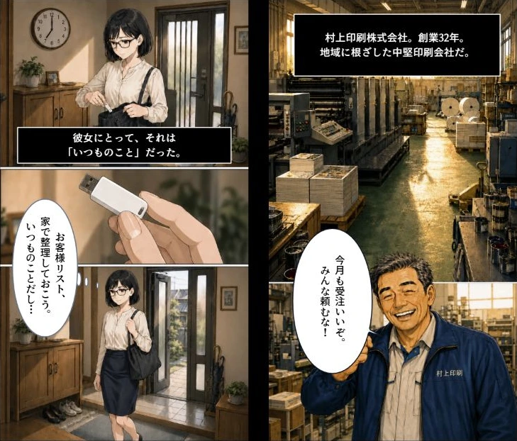 鈴ノ家のマンガ、公開版の2・3ページ